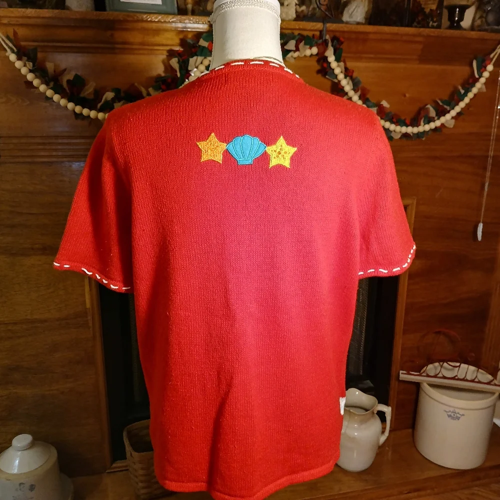 Designer Originals Short Sleeved Sweater With A Nautical Theme - Picture 3 of 5